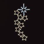 PROFESSIONAL POLE DESIGN, BETHLEEM STAR AND STARS, WARM WHITE AND WHITE LED ROPE LIGHT, 190x80cm, IP65