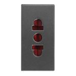 SOCKET 1 MODULES CHILDPROOF EURO-AMERICAN ANTHRACITE