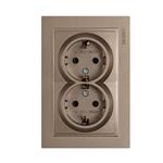 DESPINA DOUBLE SOCKET OUTLET EARTHED  LIGHT FUME