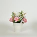 MIX FLOWERS IN A POT, WHITE-PINK, 24cm