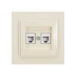 DESPINA DOUBLE NUMERIC PHONE SOCKET OUTLET RJ45 CAT3 CREAM