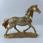 TABLE DECORATIVE, HORSE, GOLD-GREY, 27.5x7x25cm