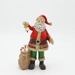 POLYRESIN SANTA, RED WITH BELL, 13x19cm