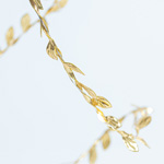 GOLD FABRIC LEAVES BRANCH, 15 MINI LED, BATTERY BOX 3xAA, TIMER, WARM WHITE LED, PER 10cm, LEAD WIRE 50cm, IP20