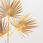 GOLD LIGHTED PALM BRANCHES, 30 WARM WHITE LED, BATTERY OPERATED, WITH TIMER, 71cm
