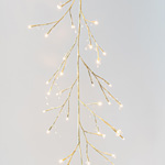 LIGHTED BRANCH WITH CRYSTALLS, 60 WARM WHITE LED, CHAMPAGNE, BATTERY OPERATED, WITH TIMER, 150cm