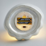 CERAMIC SHELL, WHITE, LIGHTED, BATTERY OPERATED, 1 WARM WHITE LED, 14.7x12.5x14cm