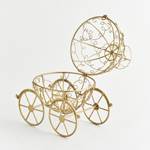 CARRIAGE, WITH CROWN, METAL, GOLD, 17x22,5cm