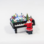 SANTA WITH PIANO, WITH ADAPTOR, 21 LED, WITH MUSIC AND MOVEMENT, 20,5x19x15 AND 7,5x7x13cm