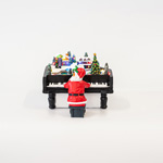 SANTA WITH PIANO, WITH ADAPTOR, 21 LED, WITH MUSIC AND MOVEMENT, 20,5x19x15 AND 7,5x7x13cm