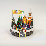 CHRISTMAS YARD WITH CHOR, WITH ADAPTOR, 12 LED, WITH MUSIC AND MOVEMENT, 23,5x20,5x24,5cm