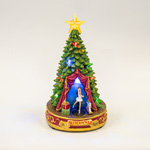 CHRISTMAS TREE STAGE, WITH ADAPTOR, 13 LED, WITH MUSIC AND MOVEMENT, 21,2x21,2x34cm