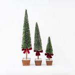 PLASTIC DECORATIVE TREE, GREEN, WITH LEAVES, 13x53cm