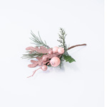 PICK WITH LEAVES REINDEER AND PINK DECORATIVES, 25cm