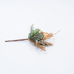 PICK WITH LEAVES REINDEER AND CHAMPAGNE DECORATIVES, 25cm
