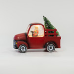 PLASTIC TRUCK, RED, LIGHTED, WITH WATER, BATTERY OPERATED, 1 WARM WHITE LED, 23,9x10,5x19cm