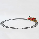 TRAIN WITH RAILS, WITH MUSIC AND MOVEMENT, 2 LED, BATTERY OPERATED, TRAIN 50cm, RAILS Φ115cm