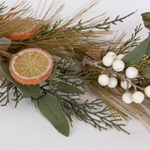 BRANCH WITH ORANGE AND WHITE DECORATIVES, 153cm