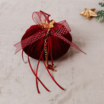 VELVET POMEGRANATE, BURGUNDY, WITH GOLD STAR, 10cm