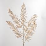 GOLD LIGHTED FERNS BRANCHES, 50 WARM WHITE LED, BATTERY OPERATED, WITH TIMER, 106cm