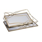 S/2 ΔΙΣΚΟΙ ΜΕΤΑΛΛΙΚΟΙ ΜΕ ΚΑΘΡΕΦΤΗ ΧΡΥΣΟΙ 35x25x6cm / 30.5x20x5.5cm