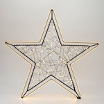 ΦΩΤΙΖΟΜΕΝΟ ΑΣΤΕΡΙ 48x45cm, 100 MINI LED, ΜΕΤΑΣΧΗΜΑΤΙΣΤΗ, ΜΑΥΡΟΣ ΜΕΤΑΛΛΙΚΟΣ ΣKEΛETOΣ, ΜΑΥΡΟ ΧΑΛΚΙΝΟ ΚΑΛΩΔΙΟ, ΘΕΡΜΟ ΛΕΥΚΟ LED, ΘΕΡΜΗ ΛΕΥΚΗ COB ΤΑΙΝΙΑ LED 1.7m, ΠΡΟΕΚΤΑΣΗ ΠΑΡΟΧΗΣ 3m, IP44