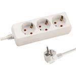 SOCKET 3 SCHUKO HOLES CABLE 3X1,5mm EXTENSION 3m WITH SHUTTER PROTECTION