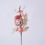 TWIG, WITH PINK AND CHAMPAGNE DECORATIVES, 41cm