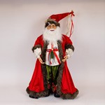 SANTA IN RED AND BLACK CHECKERED CLOTHES,  90cm