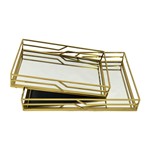 S/2 ΔΙΣΚΟΙ ΜΕΤΑΛΛΙΚΟΙ ΜΕ ΚΑΘΡΕΦΤΗ ΧΡΥΣΟΙ 35x25x6cm / 30.5x20x5.5cm