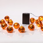 LINE, 20 MINI LED, ORANGE HALLOWEEN PUMPKINS, BATTERY BOX 3xAA, TIMER, BLACK COPPER WIRE, WARM WHITE LED PER 10cm, LEAD WIRE 30cm, IP20