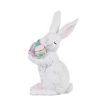 ΠΑΣΧΑΛΙΝΟΣ ΛΑΓΟΣ ΠΟΛΥΡΕΖΙΝ ΜΕ ΠΟΛΥΧΡΩΜΑ ΜΑΚΑΡΟΝ ΛΕΥΚΟΣ - ΡΟΖ 15.2x11.5x25.8cm