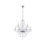 PENDANT LIGHT FIXTURES METAL-CLEAR GLASS 9LIGHTS  9X14E ΜΑΧ 15W 710X1750mm WHITE ARTE ILLUMINA KRISTALLO