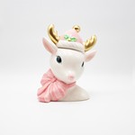 DEER COOKIE JAR, WITH GOLDEN ANTLERS, DECORATIVE, 20x23.5cm