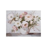 ΠΙΝΑΚΑΣ ΚΑΜΒΑΣ ΒΑΖΟ ΜΕ ΛΟΥΛΟΥΔΙΑ ΛΕΥΚΟΣ  - ΜΠΕΖ - ΡΟΖ 80x3.5x60cm