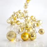 DECO GARLAND, GOLD CHRISTMAS BALLS WITH 20 LED 5mm, LEAD WIRE 300cm, PER 12cm, IP20