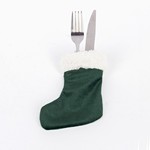 CASE FOR KNIFE AND FORK, SOCK, GREEN, 12x14.5cm