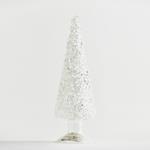 GLASS DECORATIVE TREE, WHITE, 20cm