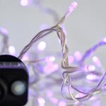 LINE, 240 LED 3mm, 31V ADAPTOR WITH 8 MULTIFUNCTIONS, TRANSPARENT WIRE, PURPLE LED PER 5cm, LEAD WIRE 3m, IP44