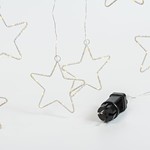 ΚΟΥΡΤΙΝΑ, 184 MINI LED, 8 ΜΕΤΑΛΛΙΚΑ ΑΣΤΕΡΙΑ 12cm, ΜΕΤΑΣΧΗΜΑΤΙΣΤΗ, ΑΣΗΜΙ ΧΑΛΚΙΝΟ ΚΑΛΩΔΙΟ, ΘΕΡΜΟ ΛΕΥΚΟ LED (H155 x W175cm, 20 ΣΕΙΡΕΣ x 12 LED), ΠΡΟΕΚΤΑΣΗ ΠΑΡΟΧΗΣ 3m, IP44