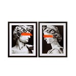 S/2 ΠΙΝΑΚΕΣ ΜΕ ΠΛΑΙΣΙΟ ΑΓΑΛΜΑΤΑ ΛΕΥΚΟΙ - ΓΚΡΙ - ΜΑΥΡΟΙ 40x2x50cm