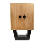 ΝΤΟΥΛΑΠΙ MDF - ΜΕΤΑΛΛΙΚΟ ΦΥΣΙΚΟ - ΜΑΥΡΟ 70x35x114cm