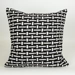 CUSHION,  WITH  FILLER, COTTON- WOVEN, BLACK-WHITE, 45x45cm