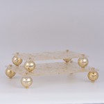 S/2 TRAY PLASTIC WITH METAL GOLD ELEMENTS 36x26x6.5cm/ 30x20x6.5cm