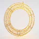 LIGHTED WREATH, 1800 WARM WHITE LED, WITH ADAPTOR, COPPER WIRE, 58cm, IP44