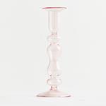 GLASS CANDLE HOLDER, LIGHT PINK, 6,5x18,5cm