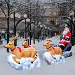 SANTA CLAUS WITH SLEIGH AND 3 DEER, 4x1,40 M.