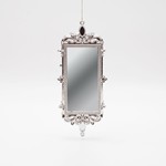 HANGING ORNAMENT, VINTAGE MIRROR, SILVER, 17,5x7cm