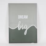 ΠΙΝΑΚΑΣ ΣΕ ΚΑΜΒΑ, DREAM BIG, ΜΑΥΡΟ-ΓΚΡΙ-ΛΕΥΚΟ, 50x70εκ