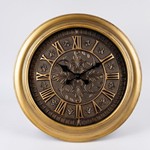 WALL CLOCK PLASTIC ANTIQUE BROWN 45.7x5x45.7cm